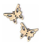 Botón Madera Mariposas (x2)