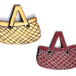 Botón Madera Pintada Cesta en Crema o en Rojo