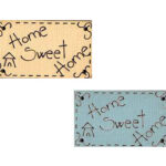 Botón Madera Pintada Home Sweet Home Azul y Beige