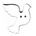 Botón Madera Pintada Paloma Blanca