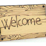 Botón Madera Pintada Welcome Beige