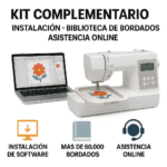 INSTALACIÓN, BIBLIOTECA DE BORDADOS Y ASISTENCIA ONLINE